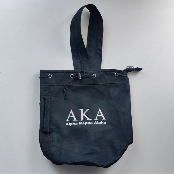 AKA Alpha Kappa Alpha Sorority Bag Black 3-Way Convertible Sling Backpack Duffle - Picture 3 of 11